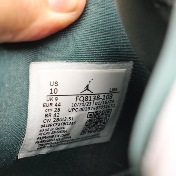 Nike Air Jordan 4 Retro Men's 10 Oxidized Green White Casual Sneakers FQ8138-103 - Picture 3 of 10